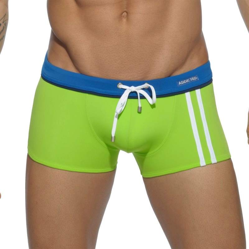 BOXER DE BAIN  VERT SPORT DETAIL BINDING  ADS133 - ADDICTED