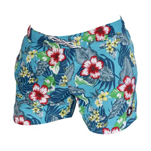 SHORT DE BAIN COURT FLORAL TURQUOISE  - US POLO ASSN