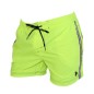 SHORT DE BAIN COURT AXEL JAUNE FLUO LOGO BANDES VERTICALES  - US POLO ASSN