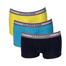 PACK DE 3 BOXERS BASICS JAUNE/TURQUOISE/NAVY TRICOLOR HIP - US POLO