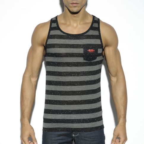 DEBARDEUR STRIPES NOIR  EN VISCOSE TS190 - ES COLLECTION