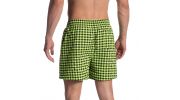SHORT DE BAIN A DAMIER NOIR ET JAUNE FLUO BLU1660 - OLAF BENZ