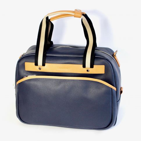SAC  REPORTER OXFORD EN TOILE ENDUITE BLEUE - CHABRAND