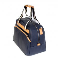 SAC  REPORTER OXFORD EN TOILE ENDUITE BLEUE - CHABRAND