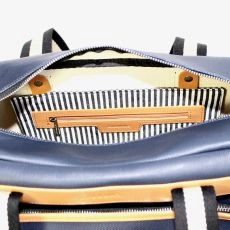 SAC  REPORTER OXFORD EN TOILE ENDUITE BLEUE - CHABRAND