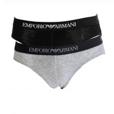 PACK DE 2 SLIPS CLASSIC NOIR/GRIS  - ARMANI