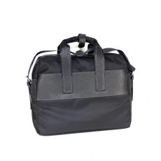 SACOCHE SERVIETTE CHELSEA NYLON ET CUIR NOIR - CHABRAND