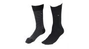 TOMMY - CHAUSSETTE PACK 2 PAIRES NOIR GRISE PETITES RAYURES