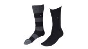 TOMMY - CHAUSSETTE PACK 2 PAIRES NOIR GRISE GROSSES RAYURES