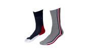 CHAUSSETTES PACK 2 PAIRES GRIS  ET NAVY ICONIC IDDEN  - TOMMY