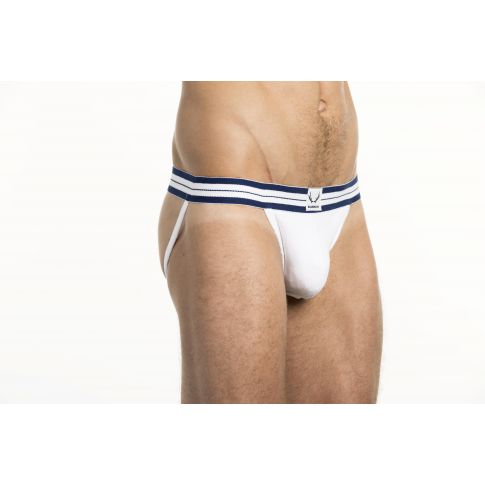 JOCK STRAP CLASSIC COTON BIO BLANC BLUEBUCK