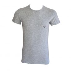 T-SHIRT GRIS COL ROND  STRETCH COTON BASIC - EMPORIO ARMANI