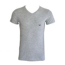 T-SHIRT GRIS COL V  STRETCH COTON BASIC - EMPORIO ARMANI