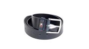 CEINTURE DENTON EN CUIR  DE VACHETTE  NAVY  - TOMMY HILFIGER