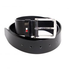 CEINTURE DENTON EN CUIR  DE VACHETTE  NOIR  - TOMMY HILFIGER