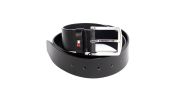 CEINTURE DENTON EN CUIR  DE VACHETTE  NOIR  - TOMMY HILFIGER