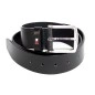 CEINTURE DENTON EN CUIR  DE VACHETTE  NOIR  - TOMMY HILFIGER