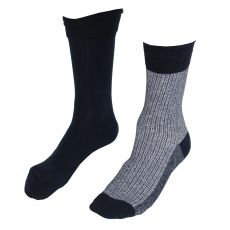 CHAUSSETTES LOT DE 2 - A MOTIF / UNI MARINE - LEVIS