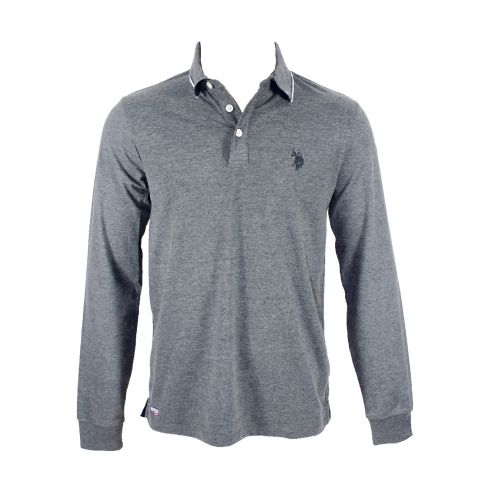 POLO MANCHES LONGUES GRIS  - US POLO ASSN