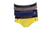 PACK DE 3 SLIPS BASICS JAUNE/NAVY/GRIS TRICOLOR HIP - US POLO ASSN