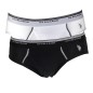 PACK DE 2 SLIPS BASICS BLANC / NOIR  HIP - US POLO ASSN