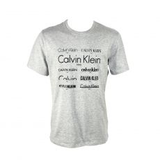 T-SHIRT COTON COL ROND LOGOTE GRIS CHINE LIMITED EDITION PRINTS - CALVIN KLEIN