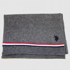 ECHARPE GRISE TRICOLOR EN LAINE  - US POLO ASSN