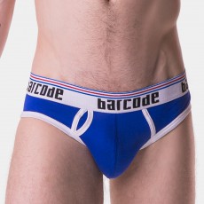 SLIP YOUNES BLEU ROYAL ET BLANC - BARCODE