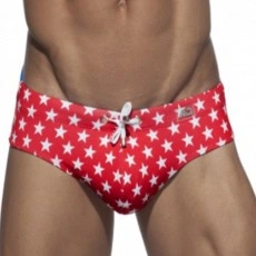 SLIP BAIN STAR PRINTED ROUGE AD135 - ADDICTED