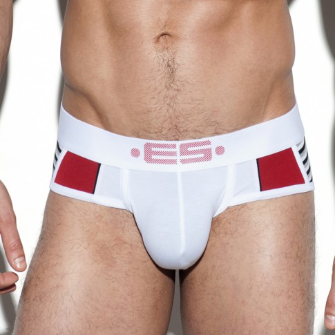 STRIPE MIX BRIEF ROUGE UN230 - ES COLLECTION STRIPE MIX BRIEF ROUGE UN230 - ES COLLECTION