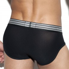 SLIP CRAVAT PRINT BRIEF NOIR UN232 - ES COLLECTION