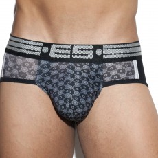 SLIP CRAVAT PRINT BRIEF NOIR UN232 - ES COLLECTION
