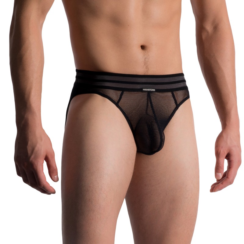 slip transparent noir femme