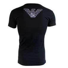 T SHIRT NOIR COL V  EAGLE BLANC - EMPORIO ARMANI
