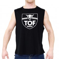 T-SHIRT SANS MANCHES POWER NOIR TS00026C-N - TOF PARIS