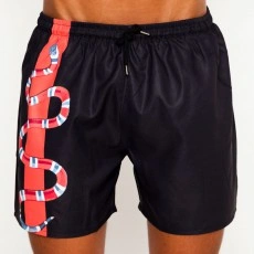 SHORT DE BAIN SNAKE RITUAL NOIR - SB-YU-NOIR  - YUNSO PARIS
