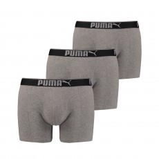 LOT DE 3 BOXERS LIFESTYLE SUEDED COTTON GRIS - PUMA