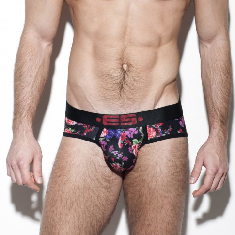 SLIP FLOWERY NOIR UN250 - ES COLLECTION SLIP FLOWERY NOIR UN250 - ES COLLECTION