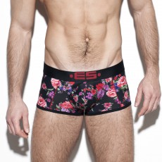 BOXER FLOWERY NOIR UN251 - ES COLLECTION