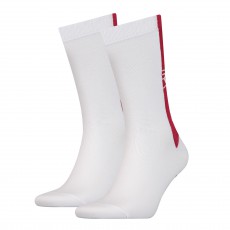 PACK DE 2 PAIRS DE CHAUSSETTES REGULAR CUT BLANCHES ET ROUGES - LEVIS