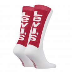 PACK DE 2 PAIRES DE CHAUSSETTES REGULAR CUT BLANCHES ET ROUGES - LEVIS