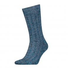 GROSSE CHAUSSETTE EN MAILLE BLEU ET GRIS CHINÉ - LEVIS