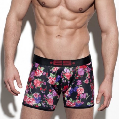 BOXER FLOWERY NOIR UN252 - ES COLLECTION BOXER FLOWERY NOIR UN252 - ES COLLECTION
