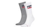 PACK DE 2 PAIRS DE CHAUSSETTES REGULAR CUT GRISES ET BLANCHES LOGO LEVIS - LEVIS