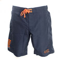 SHORT DE BAIN NAVY MI LONG LOGOTE 7 BANDES ARMANI - EA7