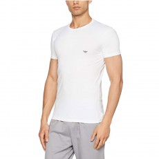 T SHIRT BLANC COL ROND  EAGLE NOIR - EMPORIO ARMANI