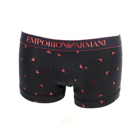 BOXER COURT NOIR  EAGLE ROUGE BRILLANT 8A592- ARMANI