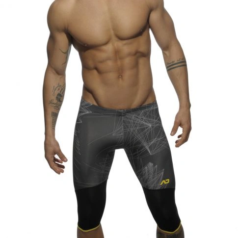 COLLANT DE SPORT MI-LONG ABSTRACT NOIR AD560- ADDICTED