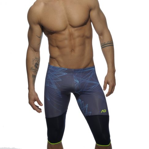 COLLANT DE SPORT MI-LONG ABSTRACT MARINE AD560- ADDICTED