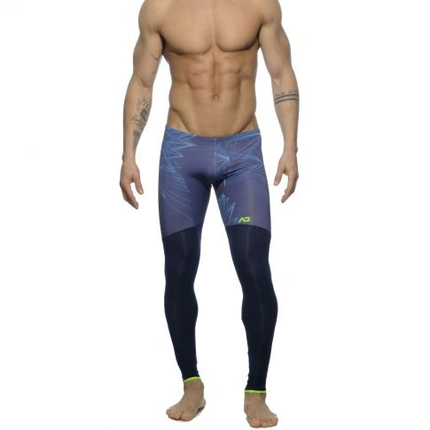COLLANT DE SPORT LONG ABSTRACT MARINE AD559- ADDICTED